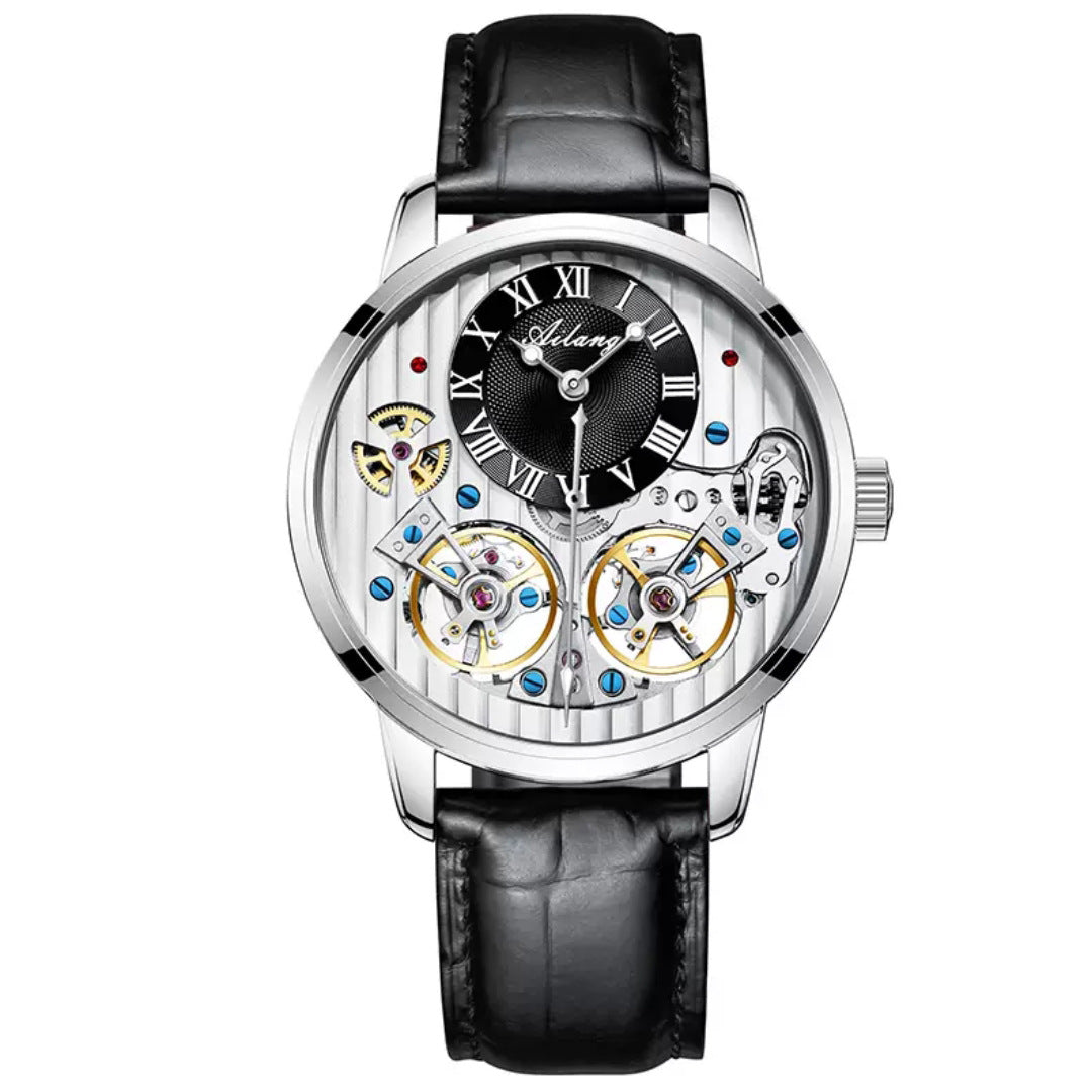 Doppel-Tourbillon Automatikuhr Mechanische Herrenuhr