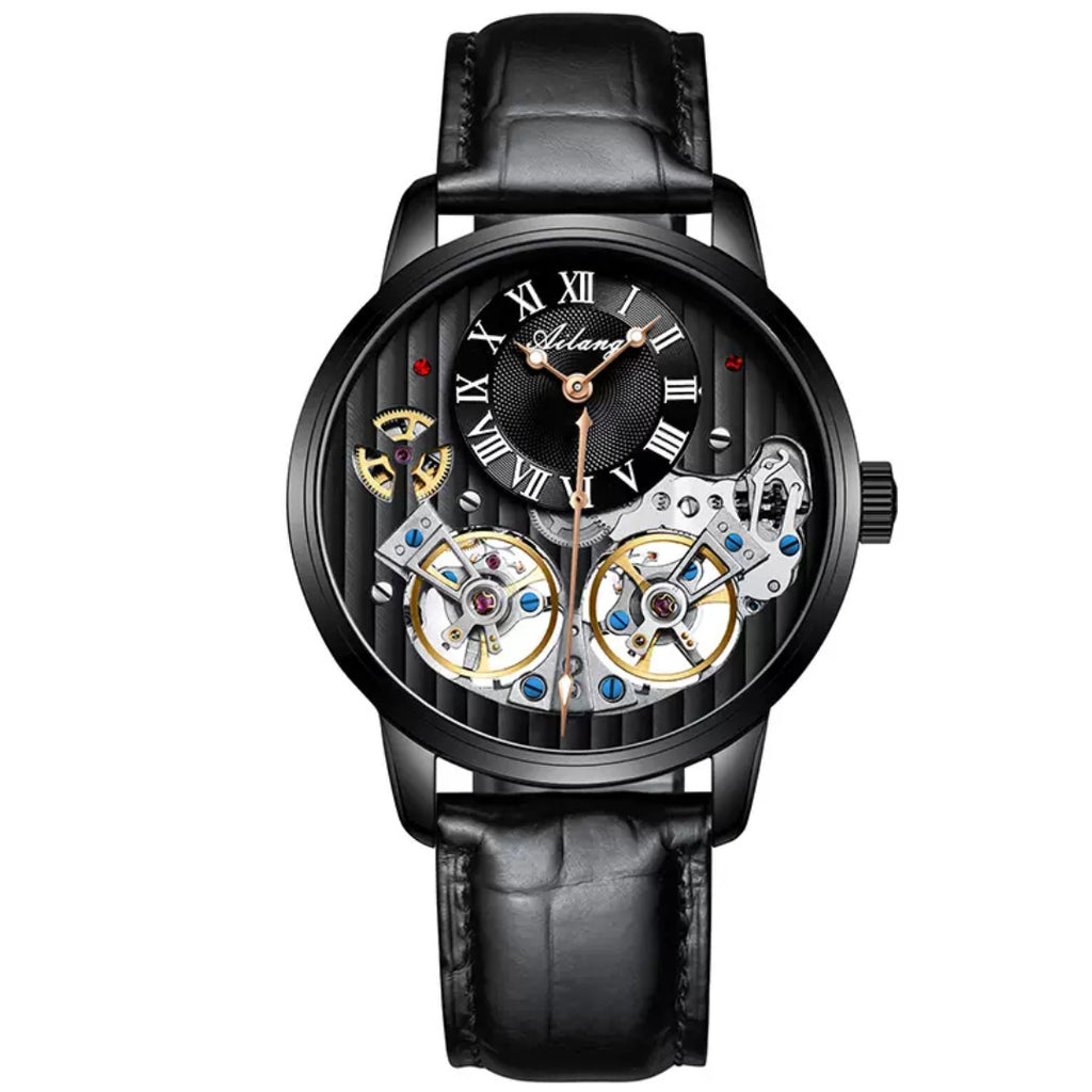 Doppel-Tourbillon Automatikuhr Mechanische Herrenuhr