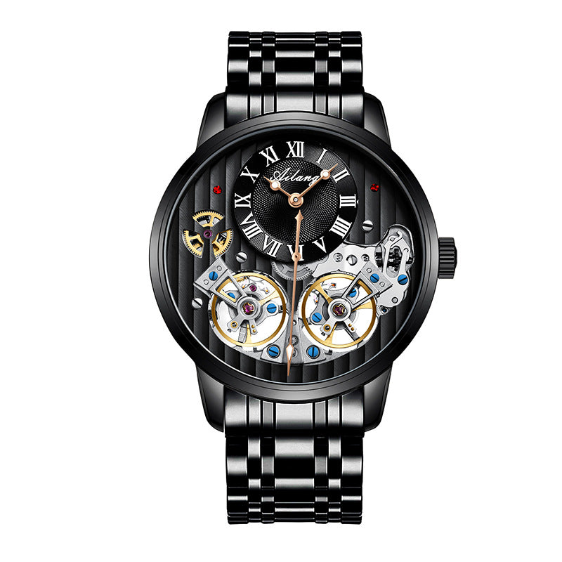Doppel-Tourbillon Automatikuhr Mechanische Herrenuhr
