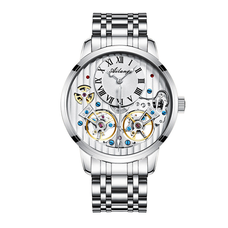 Doppel-Tourbillon Automatikuhr Mechanische Herrenuhr
