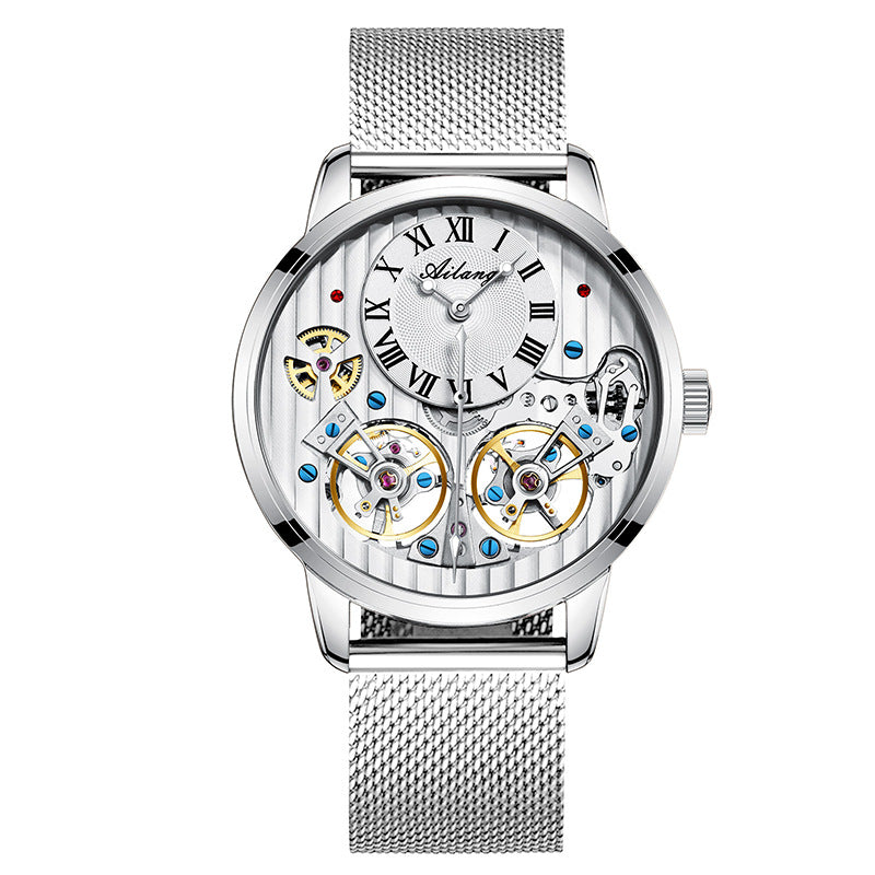 Doppel-Tourbillon Automatikuhr Mechanische Herrenuhr