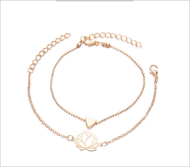 Vierteilige Black PearlLove Blatt Lotus Armband Kombination