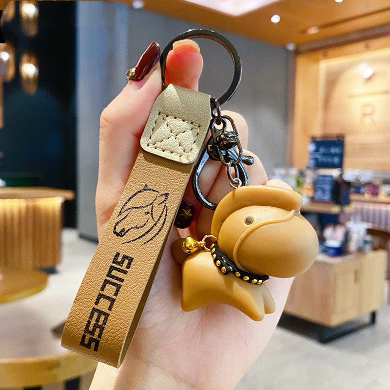 Llavero de poni de resina con estilo nórdico creativo, bonito llavero de muñeco de dibujos animados para mujer, colgante de bolso, accesorios para parejas