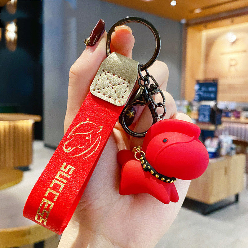 Llavero de poni de resina con estilo nórdico creativo, bonito llavero de muñeco de dibujos animados para mujer, colgante de bolso, accesorios para parejas