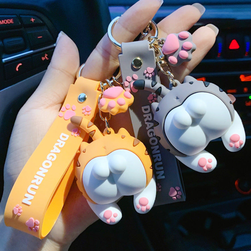 Llavero de culo de Corgi a la moda, llavero creativo de culo de gato de red, adorno de coche, bolso, personalidad