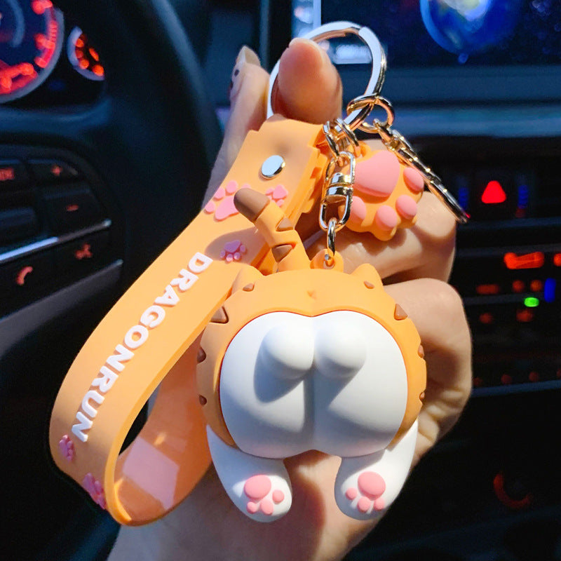 Mode Corgi Po Schlüsselanhänger Kreativer Netter Roter Katzenpo Schlüsselanhänger Auto Tasche Ornament Persönlichkeit