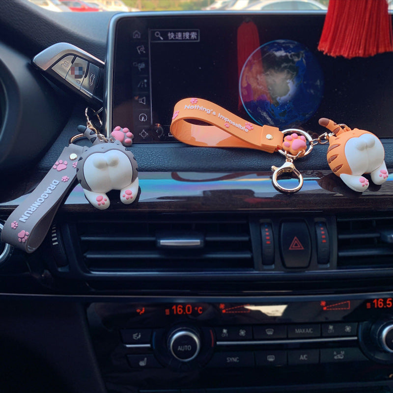 Mode Corgi Po Schlüsselanhänger Kreativer Netter Roter Katzenpo Schlüsselanhänger Auto Tasche Ornament Persönlichkeit