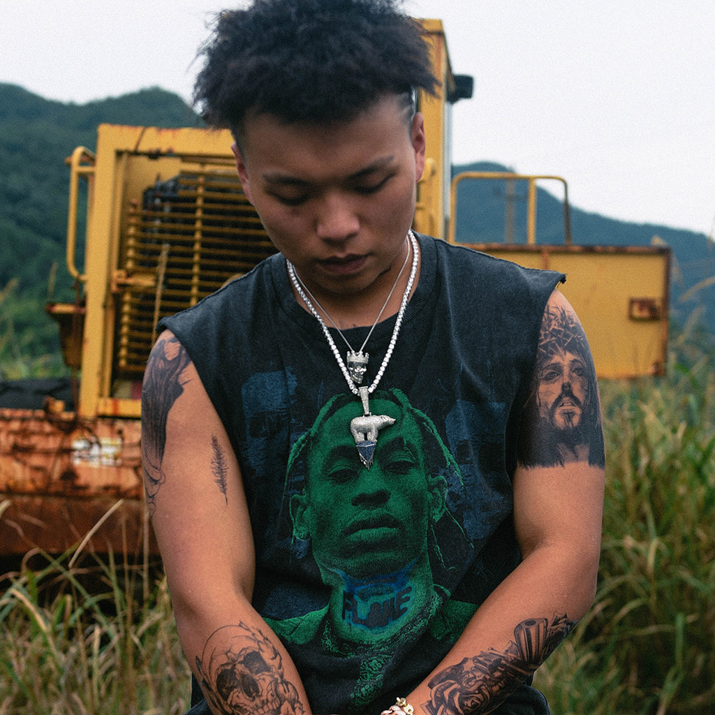 Europäischer und amerikanischer Persönlichkeitsschmuck Mode Hip-Hop Kronen-Totenkopf-Anhänger Halskette HIPHOP Herren Punk Accessoires Anpassung