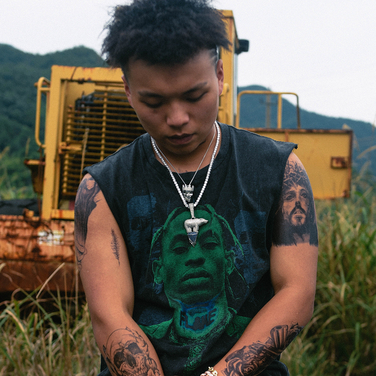 Europäischer und amerikanischer Persönlichkeitsschmuck Mode Hip-Hop Kronen-Totenkopf-Anhänger Halskette HIPHOP Herren Punk Accessoires Anpassung