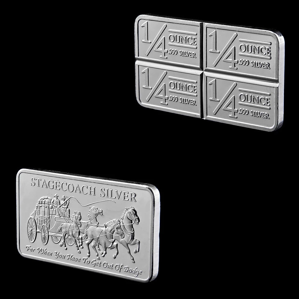 Northwest Region Territorial Mint 999 Fine Stagecoach Unze 999 Silber teilbare Bar