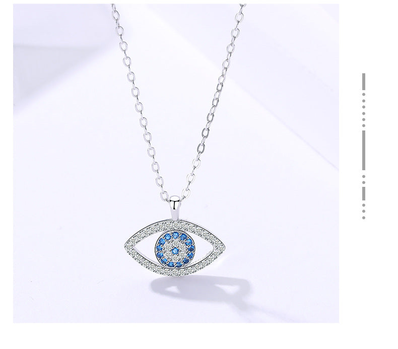 S925 Sterlingsilber Schmuck Europäischer und Amerikanischer atmosphärischer Dämonenaugen-Halskette Augenanhänger