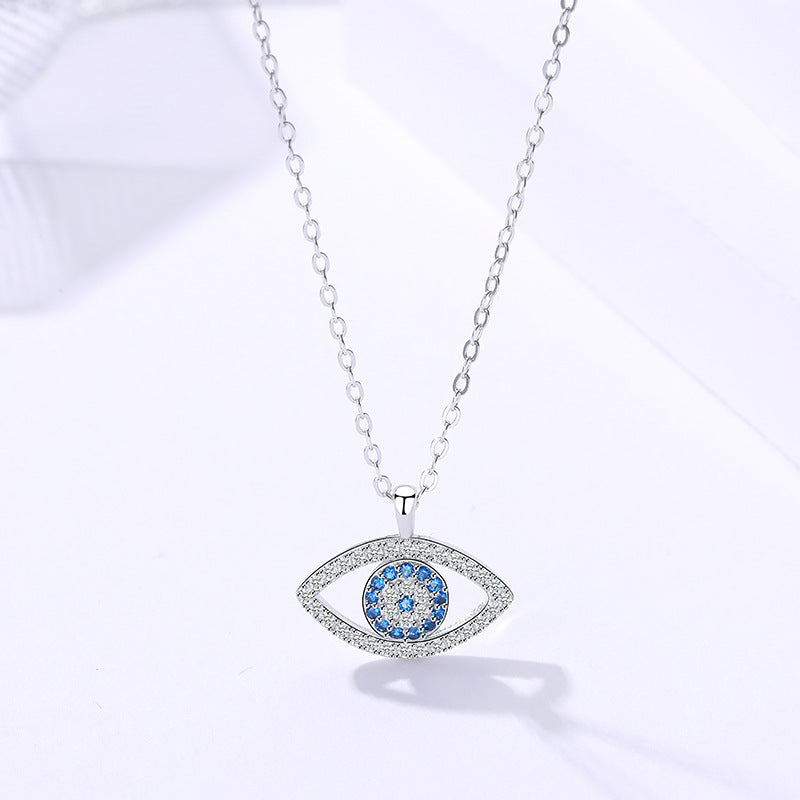 S925 Sterlingsilber Schmuck Europäischer und Amerikanischer atmosphärischer Dämonenaugen-Halskette Augenanhänger