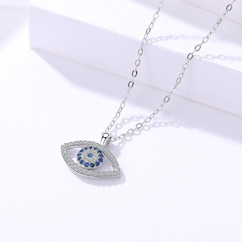 S925 Sterlingsilber Schmuck Europäischer und Amerikanischer atmosphärischer Dämonenaugen-Halskette Augenanhänger