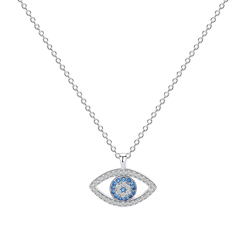 S925 Sterlingsilber Schmuck Europäischer und Amerikanischer atmosphärischer Dämonenaugen-Halskette Augenanhänger