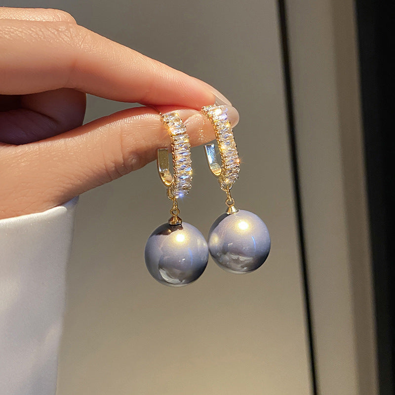 Nueva moda coreana, perlas blancas extragrandes colgantes