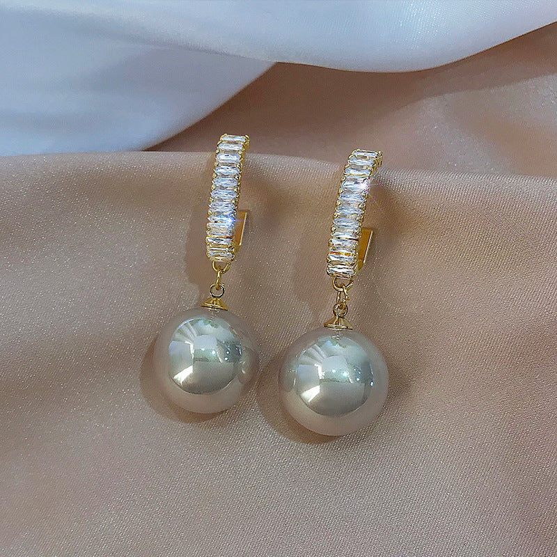 Nueva moda coreana, perlas blancas extragrandes colgantes