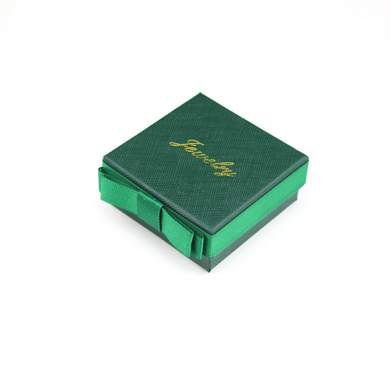 Verpackung Geschenkbox Dunkelgrüne Schleife Schmuckschatulle Ring Box Halskettenbox Schmuckschatulle Armband Box Großhandel