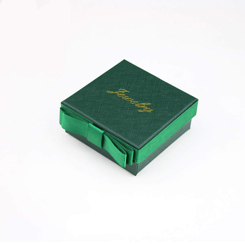 Verpackung Geschenkbox Dunkelgrüne Schleife Schmuckschatulle Ring Box Halskettenbox Schmuckschatulle Armband Box Großhandel