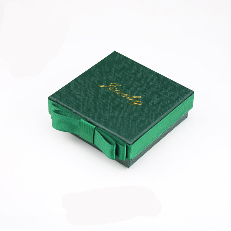 Verpackung Geschenkbox Dunkelgrüne Schleife Schmuckschatulle Ring Box Halskettenbox Schmuckschatulle Armband Box Großhandel