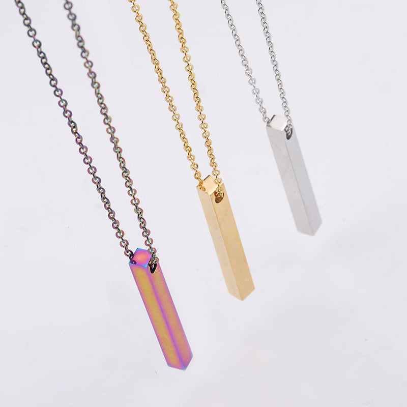 Mode einfacher Anhänger Halskette für Männer Frauen Edelstahl geometrische ineinandergreifende Kette Choker Männlicher Schmuck Accessoires Geschenke