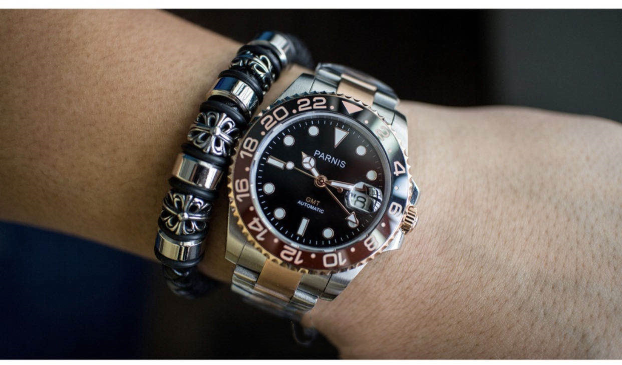 Hora superimpermeable GMT para hombre