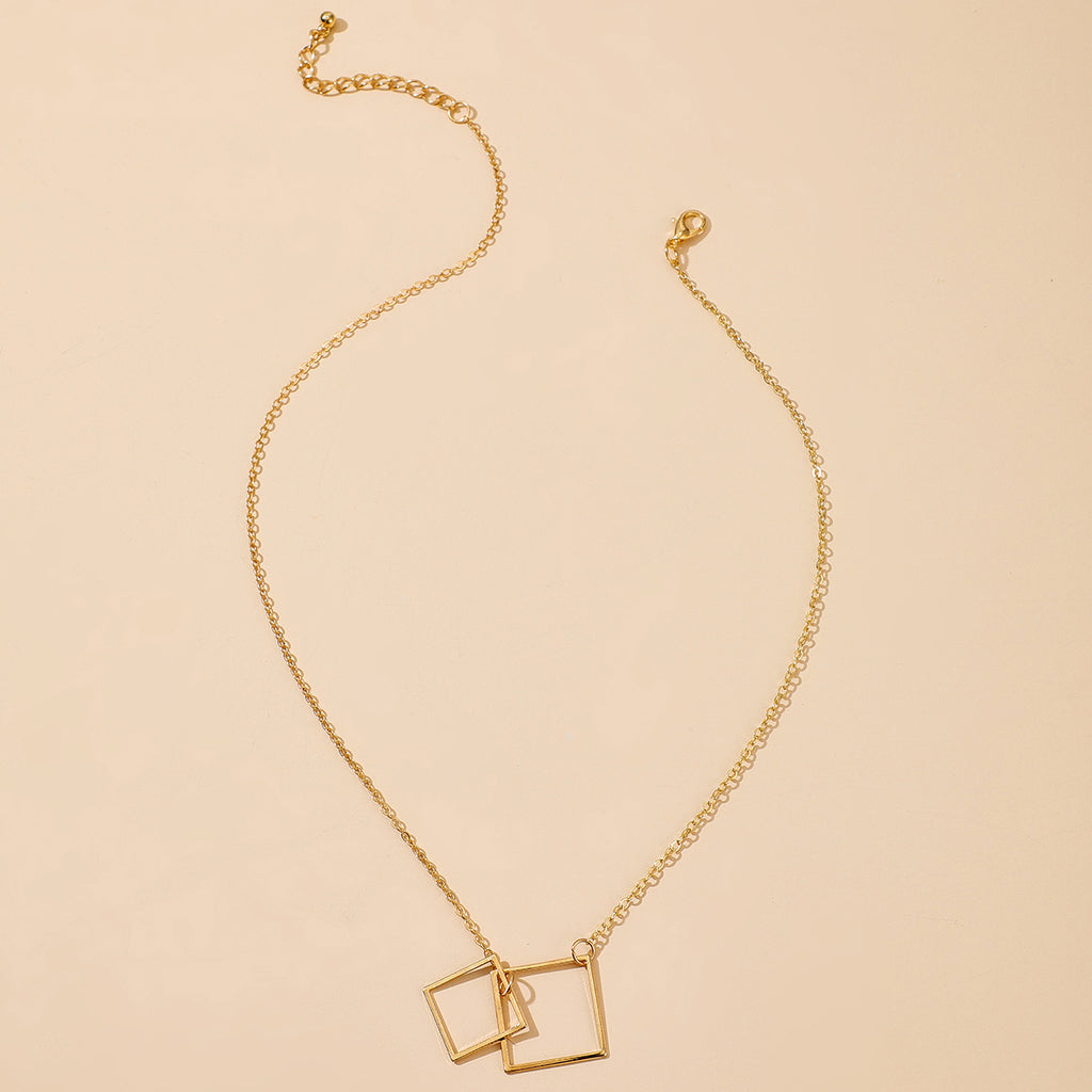 Square Alloy Ins Bohemian Fashion Single-layer Necklace Necklace Necklace Accessories