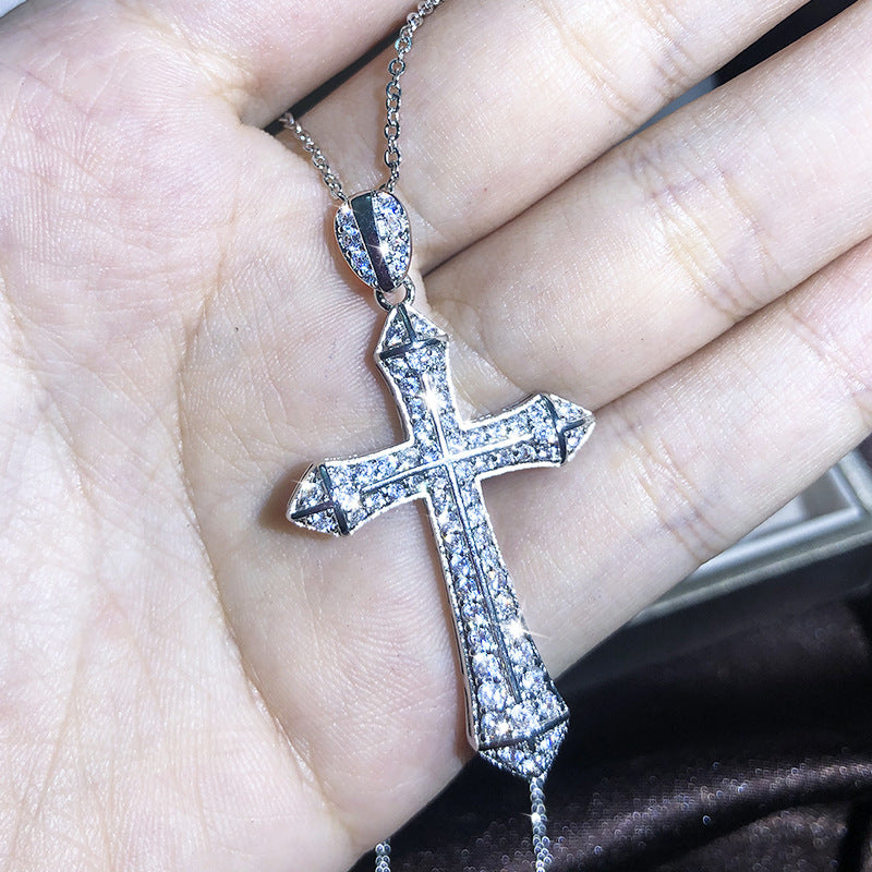 Europäische und amerikanische neue Kreuzkette für Männer und Frauen Zirkon Anhänger Schlüsselbeinkette Schmuck