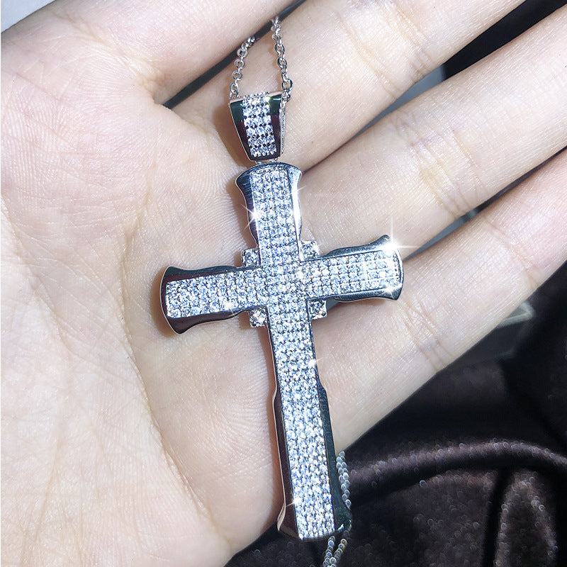 Europäische und amerikanische neue Kreuzkette für Männer und Frauen Zirkon Anhänger Schlüsselbeinkette Schmuck