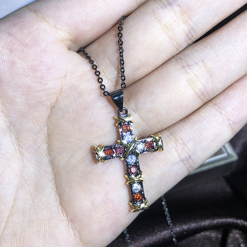 Europäische und amerikanische neue Kreuzkette für Männer und Frauen Zirkon Anhänger Schlüsselbeinkette Schmuck