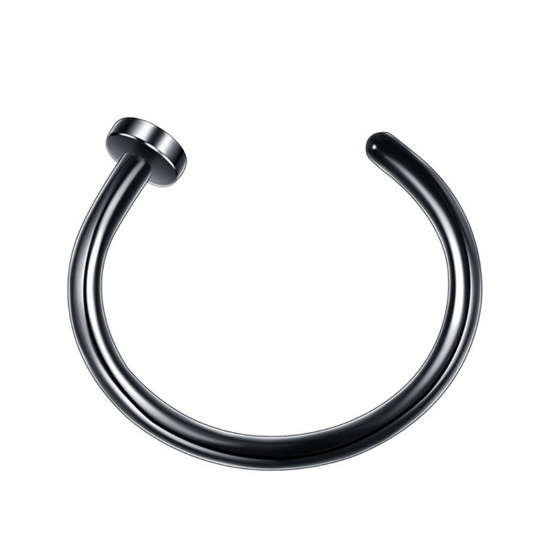 Anillo de Nariz Aro de Joyería Falsa para Piercing Oreja de Acero Inoxidable 1 unidad en Forma de U