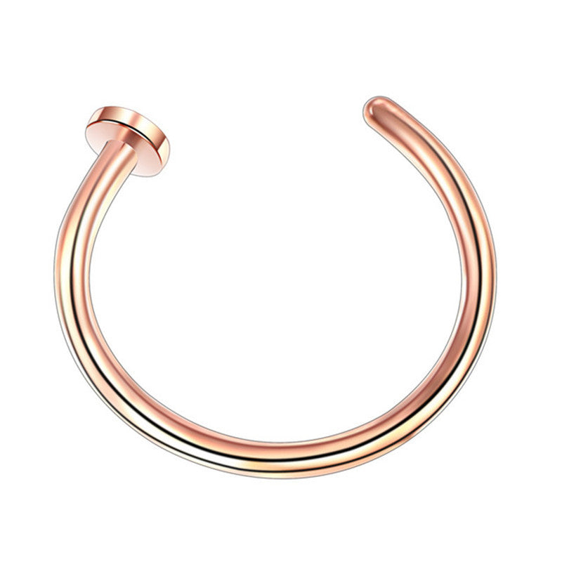 Anillo de Nariz Aro de Joyería Falsa para Piercing Oreja de Acero Inoxidable 1 unidad en Forma de U