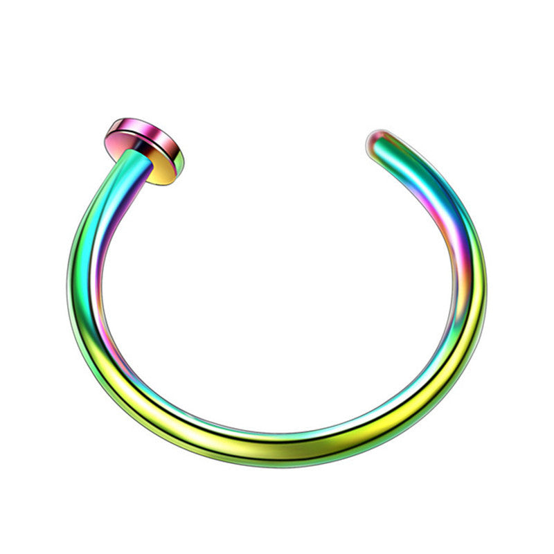 Anillo de Nariz Aro de Joyería Falsa para Piercing Oreja de Acero Inoxidable 1 unidad en Forma de U