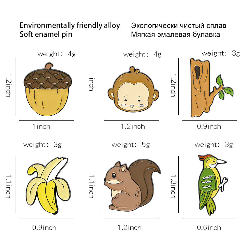 Neues Produkt Cartoon Süßer Affe Legierungsfarbe Brosche