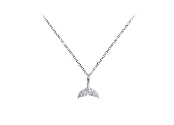 925 sterling silver fishtail silver necklace