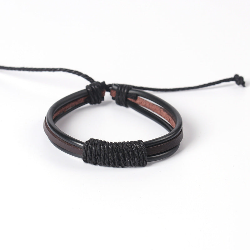 Vnox Armband-Set aus Leder für Herren