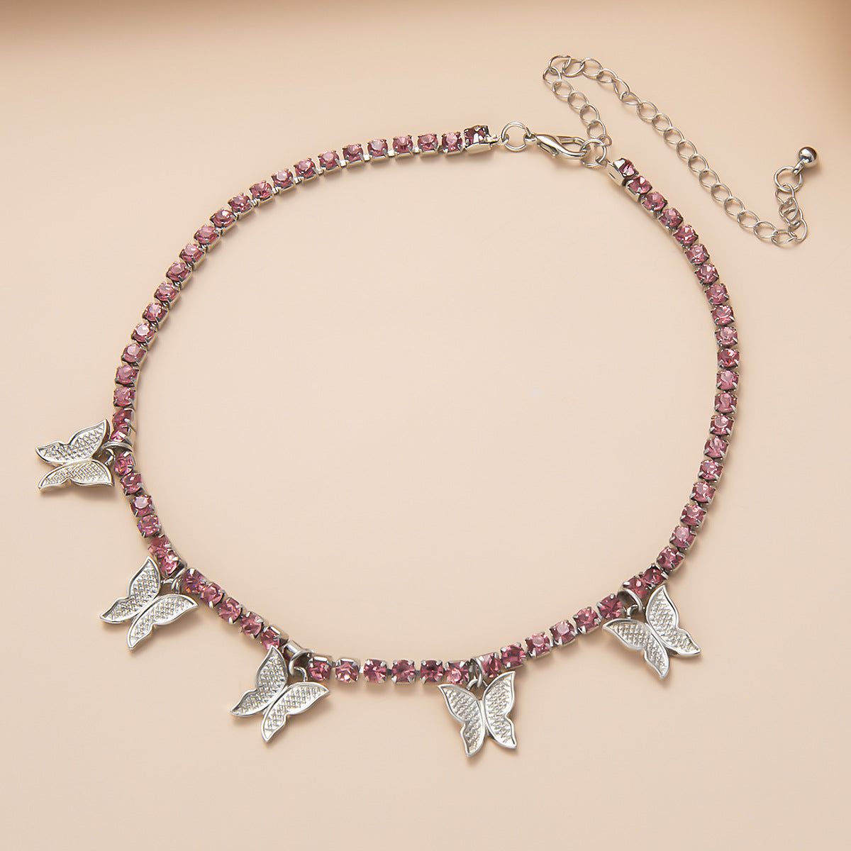 Schmetterlingsanhänger Glitzernde Schlüsselbeinkette Mode Diamantbesetzte Hao-Stein-Halskette
