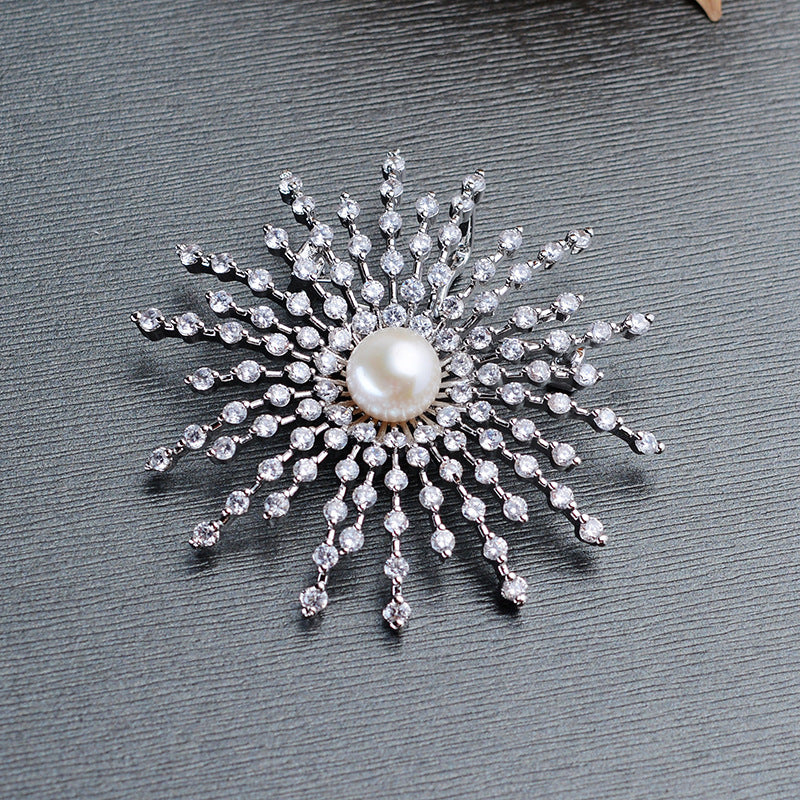 Vestido Elegante Con Broche De Perlas Y Temperamento De Alfiler