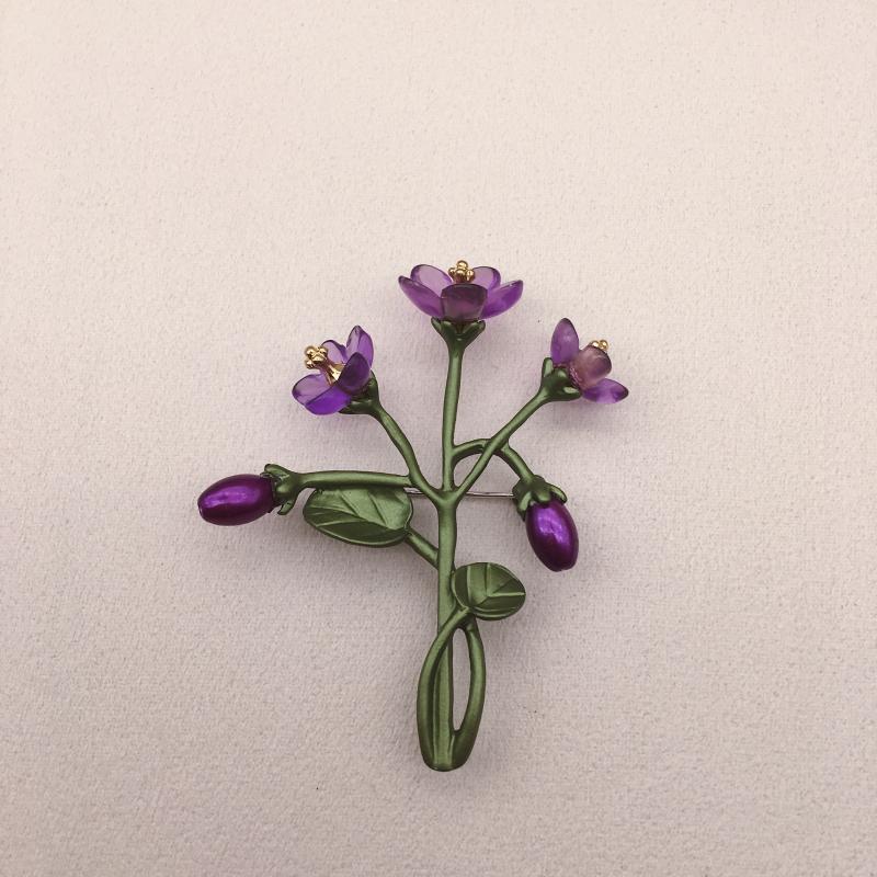 Broche Pequeño de Hoja Perla Fresca de Arte Verde Aguacate