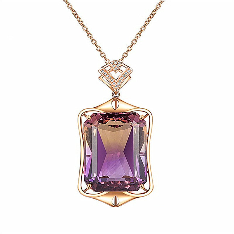 Colgante de cristal de amatista único que combina con todo