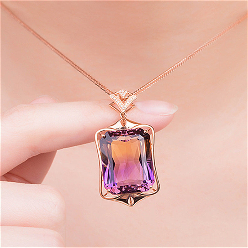 Colgante de cristal de amatista único que combina con todo