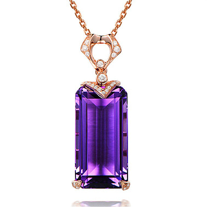 Neuer luxuriöser rechteckiger Amethyst-Anhänger