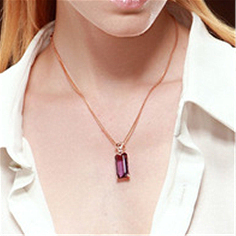Neuer luxuriöser rechteckiger Amethyst-Anhänger
