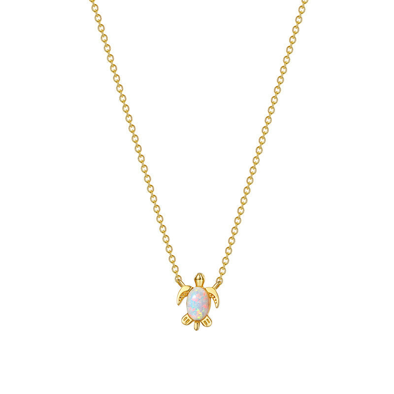 S925 Sterling Silver Ins Necklace Turtle Opel Jewelry Choker Jewelry