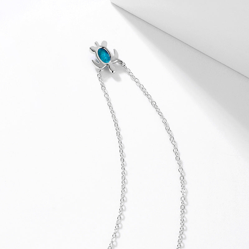 S925 Sterling Silver Ins Necklace Turtle Opel Jewelry Choker Jewelry