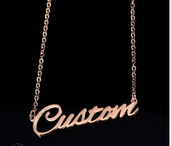 Personalisierte antike englische Namenskette für Damen, gold- oder silberfarbene Edelstahl-Kettenanhänger-Halskette, Schmuck
