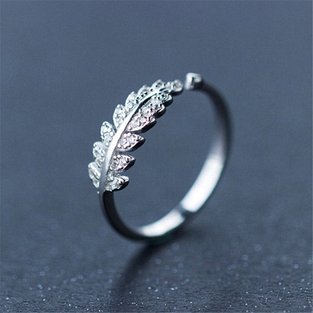 Kleiner, frischer und süßer Blattring Ring Ring Zehenring