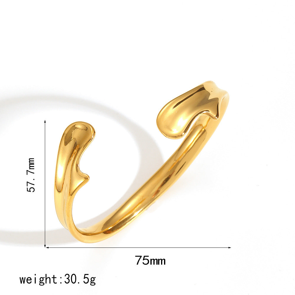 Pulsera de acero inoxidable de oro de 18 quilates Hug para mujer