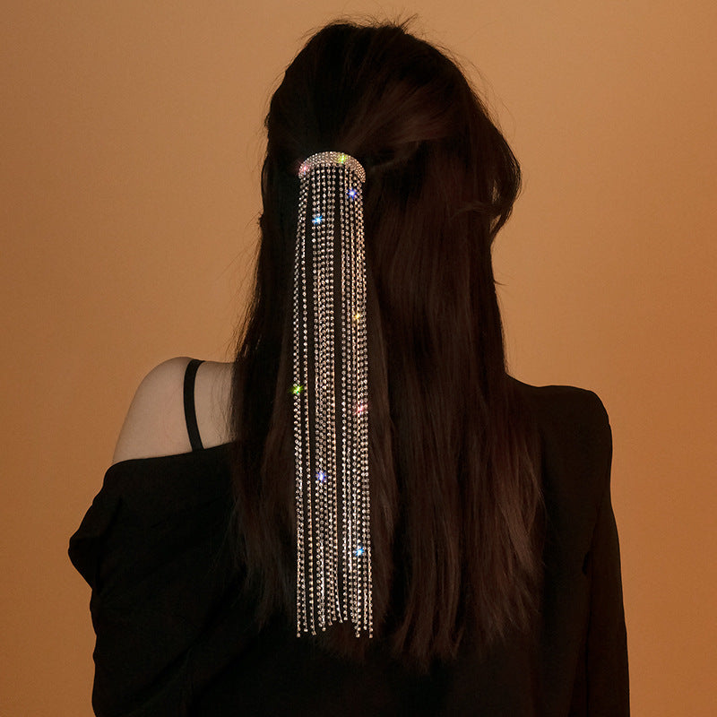 Funkelnde Strass-Haarnadeln für Frauen, Bijoux, lange Quasten, Kristall-Haarschmuck, Hochzeit, Bankett, Schmuck