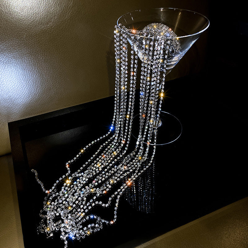 Funkelnde Strass-Haarnadeln für Frauen, Bijoux, lange Quasten, Kristall-Haarschmuck, Hochzeit, Bankett, Schmuck
