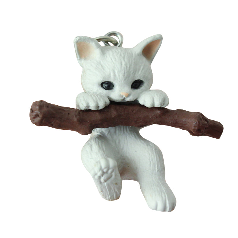 Bonita rama de mascota, gatito, campana, hebilla, llavero, versión Q, dibujos animados, gato de granja, llavero